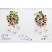 Peacock Earrings Handmade 925 Sterling Silver Gold Plated Crystal Stones P586
